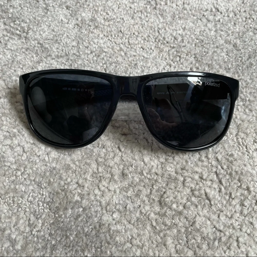 ADIDAS Sprung Shiny Black Polarized Sunglasses NEW - Picture 2 of 9